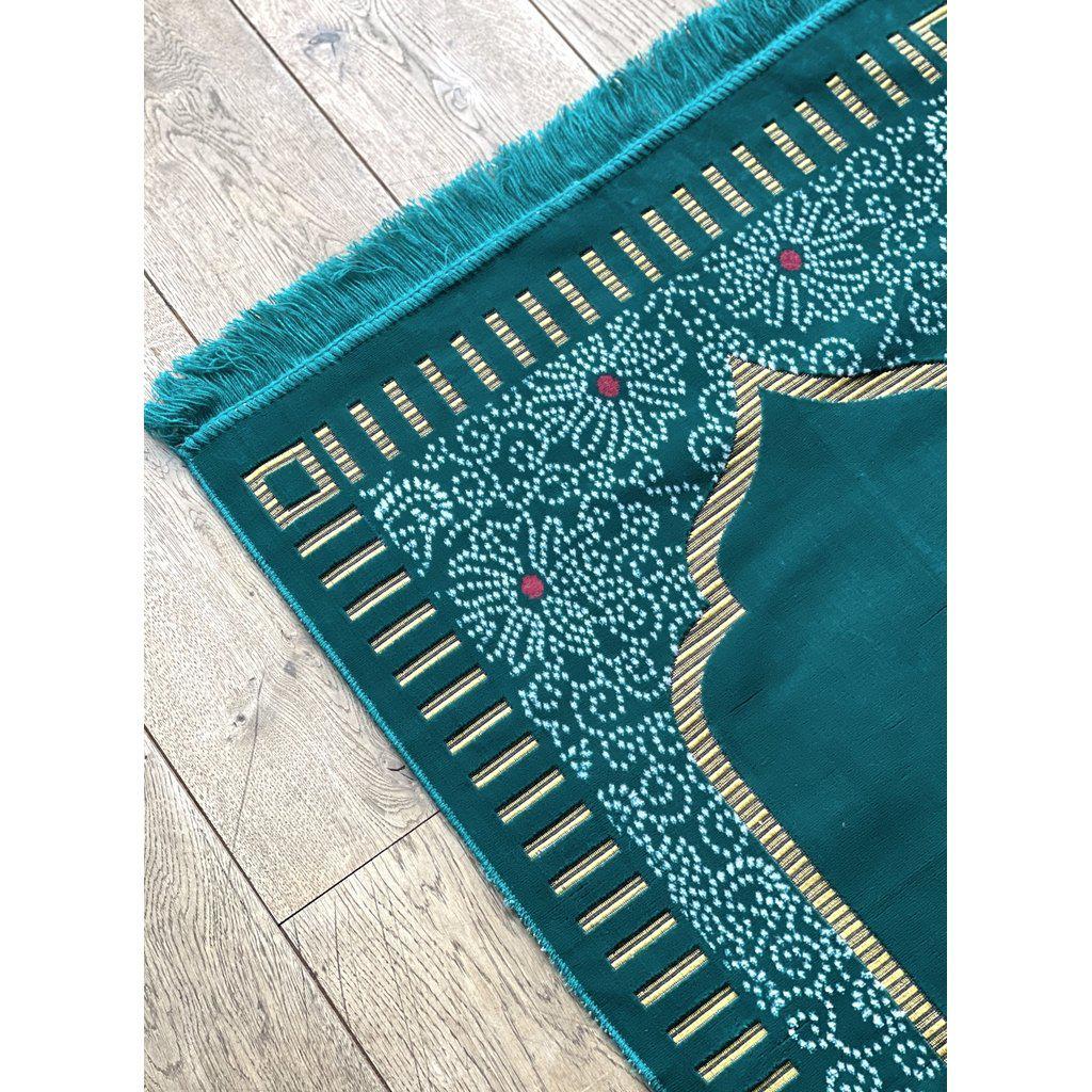 Velvety Islamic Prayer Mat for Muslim Salah with Tasbih Prayer Beads-prayer mat-Islamic Goods Direct